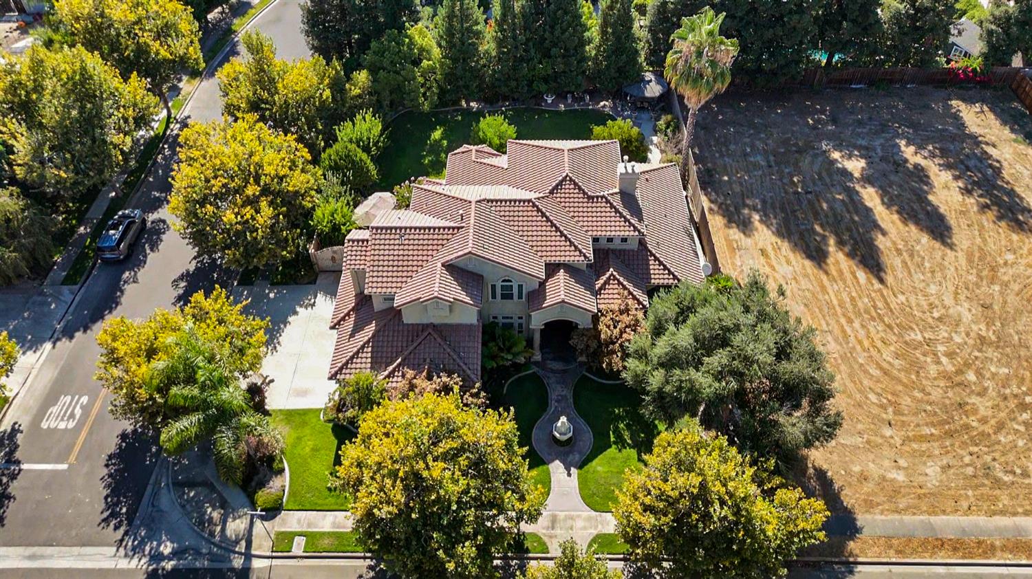 2575 Kensington Court Turlock, CA 95382 - Photo 55 of 62 an aerial view of a house with a yard and garden