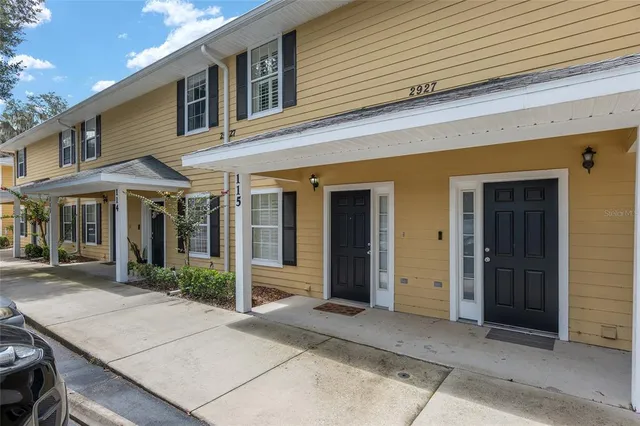 an entrance view of a house with an empty space
