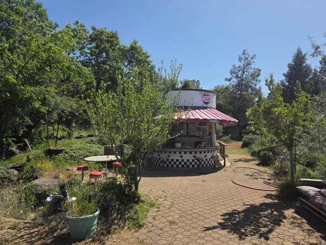 a view of wooden door