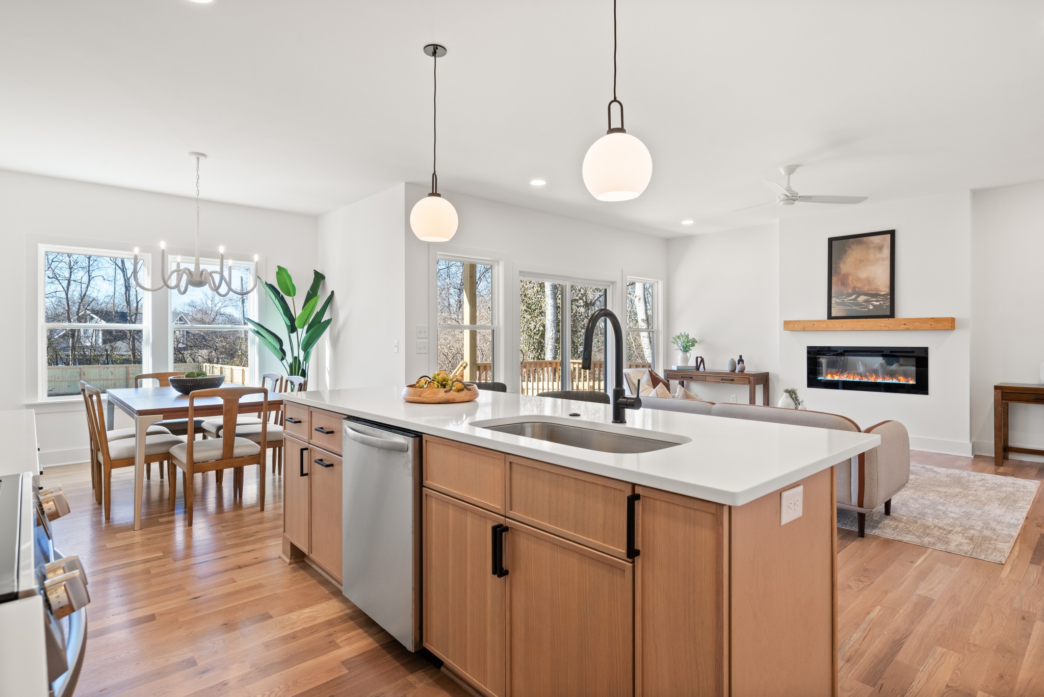 142 Lanier Drive Madison, TN 37115 - Photo 4 of 23 a view of a kitchen counter top space a sink appliances and living room view