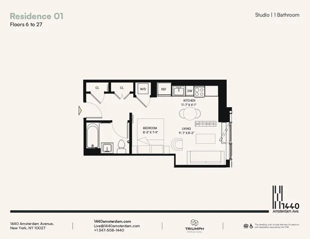 $3,225 | 1440 Amsterdam Avenue, Unit 1801 | Manhattanville