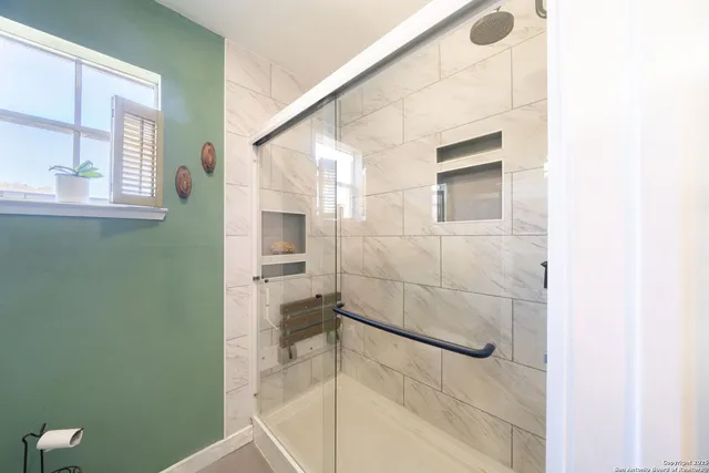 a bathroom with a shower