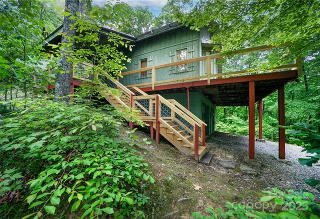 a backyard of a house with seating space
