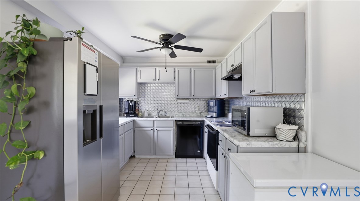 1310 Andover Road Henrico, VA 23229 - Photo 18 of 43 U-shaped kitchen featuring light gray cabinetry, a