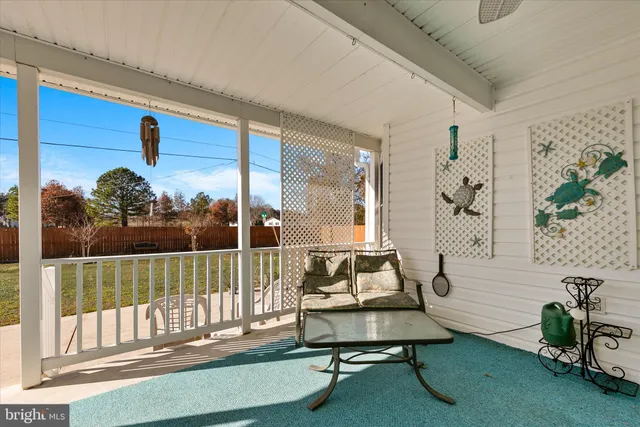 a view of a balcony with lake view