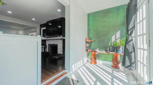 a living room with furniture