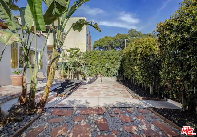 a view of a backyard