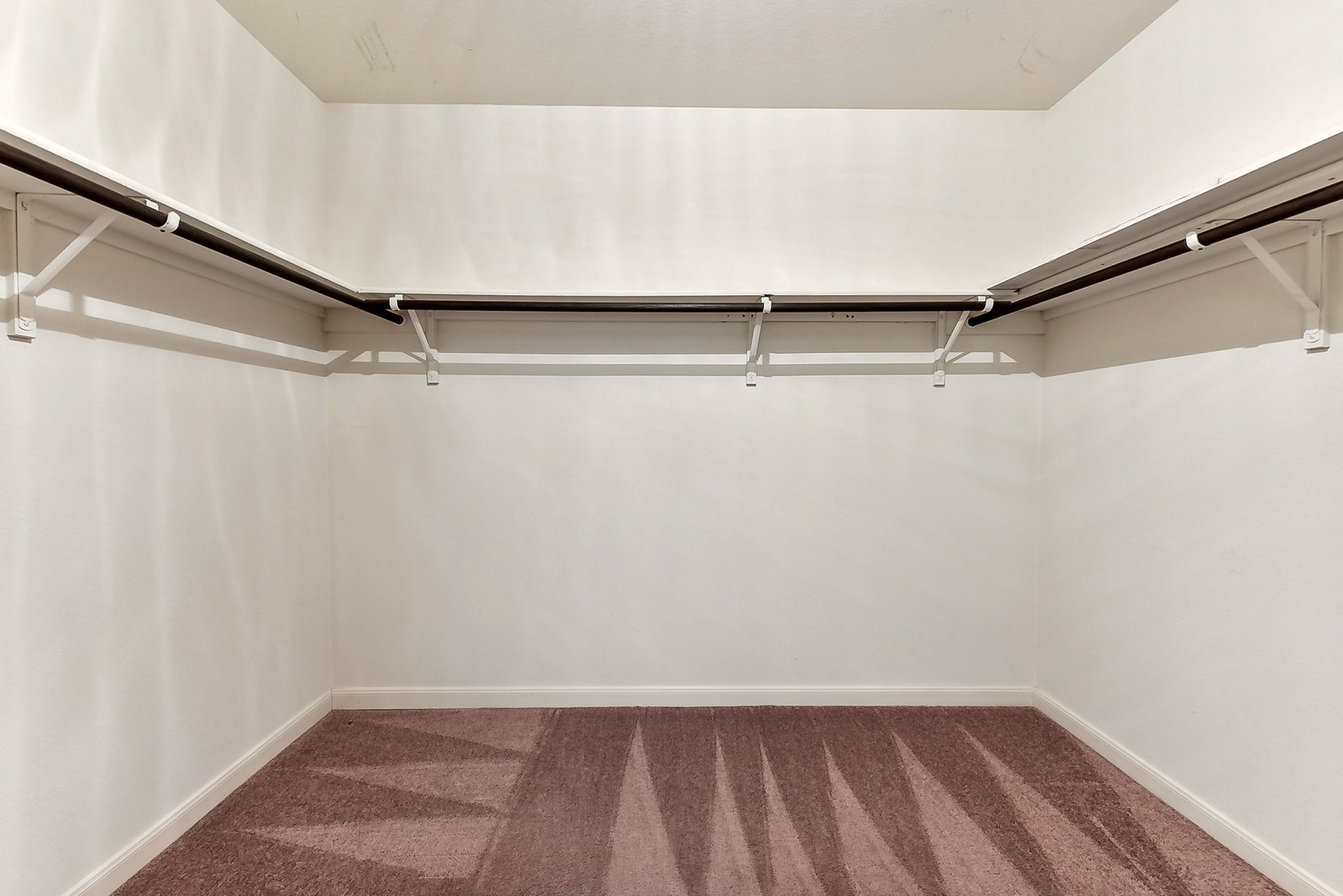 310 Potters Peak Way Georgetown, TX 78626 - Photo 18 of 21 U-shaped closet system with white walls, white baseboards, and patterned carpet