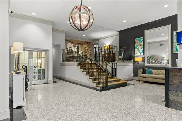 a view of an entryway with furniture