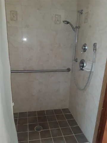 a bathroom with a shower