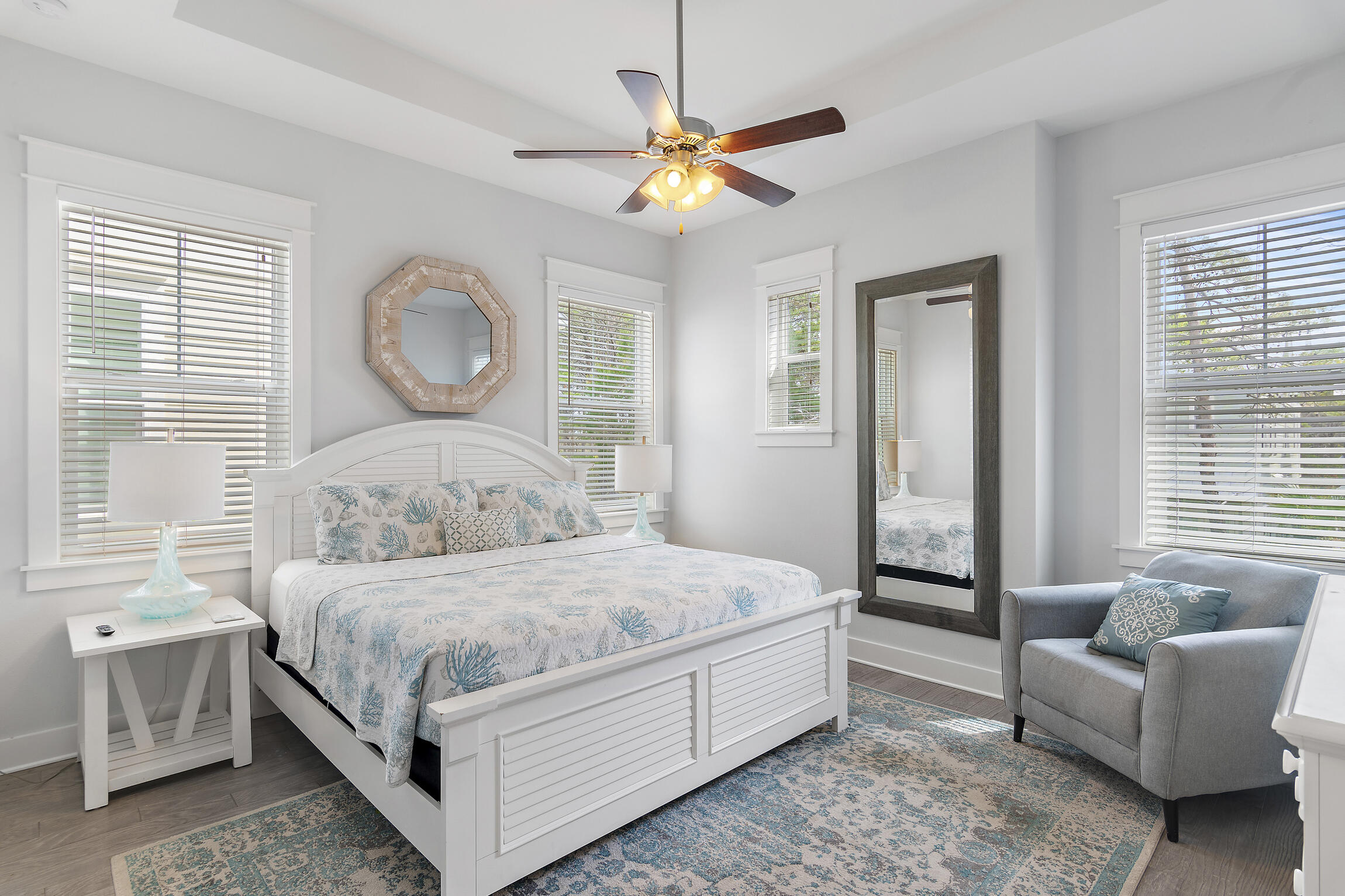 38 Pine Lands Loop East, Unit A Inlet Beach, FL 32461 - Photo 13 of 25 a bedroom with a bed and a couch