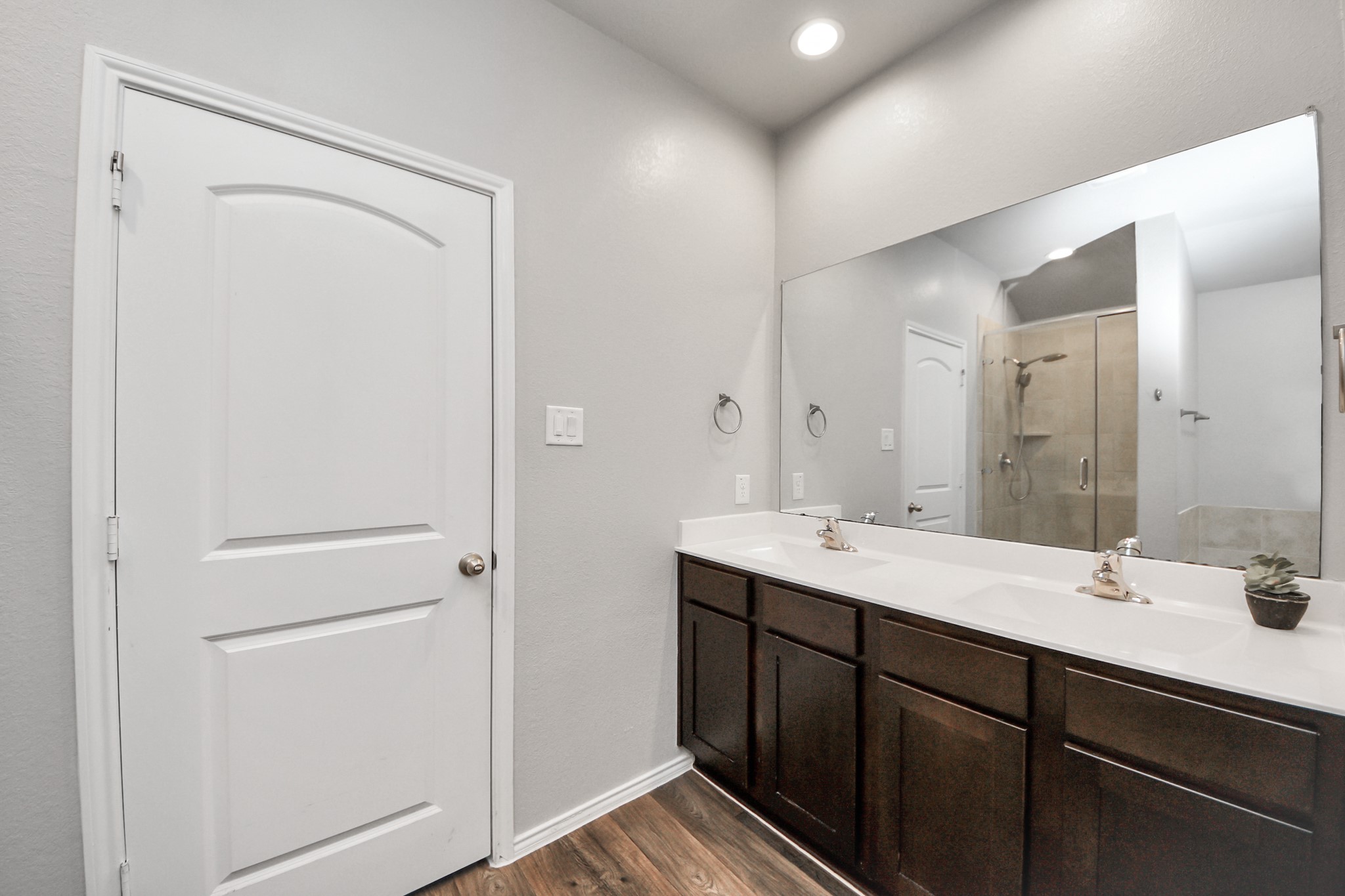 4315 Nervesa Dr. Katy, TX 77449 - Photo 31 of 41 a bathroom with a double vanity sink and mirror