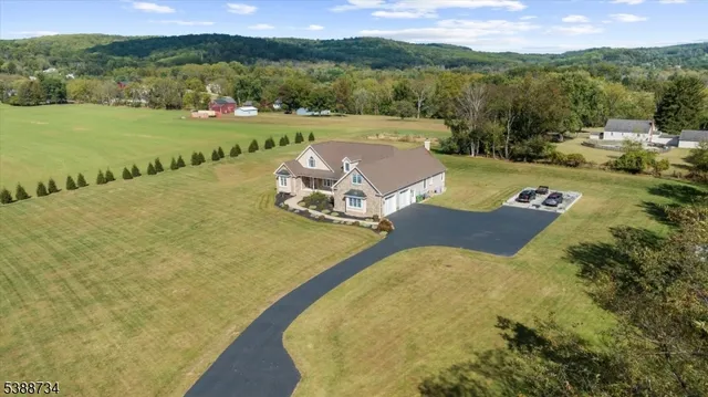 a view of a lake in middle of the town