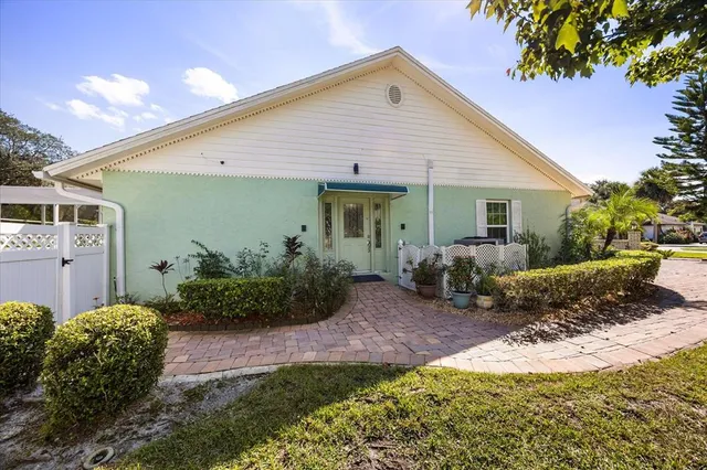 a view of a yard with plants