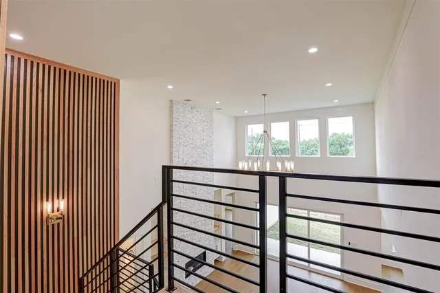 a view of a room with a window