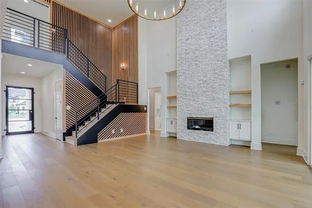 a view of an entryway with a room and stairs