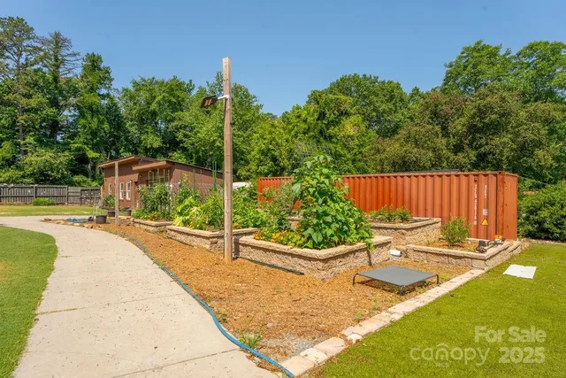 a view of a swimming pool and lounge chair