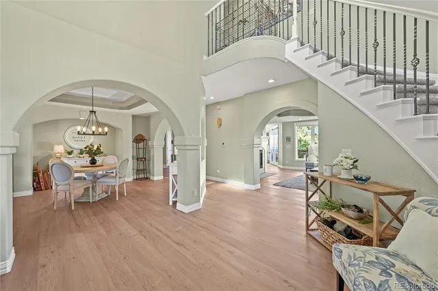 a living room with furniture