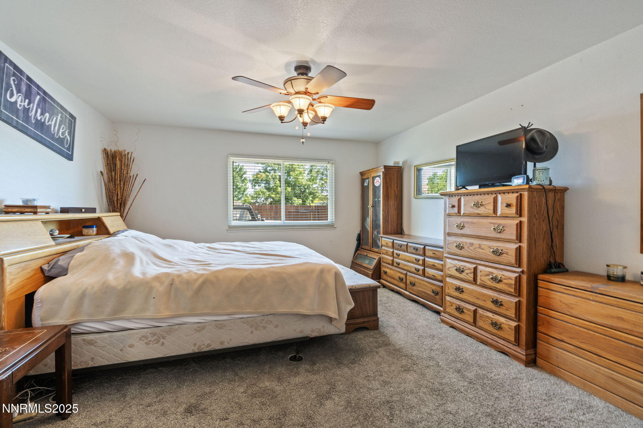 5886 Wishbone Court Sun Valley, NV 89433 - Photo 23 of 42 a bedroom with a bed and a tv on the dresser