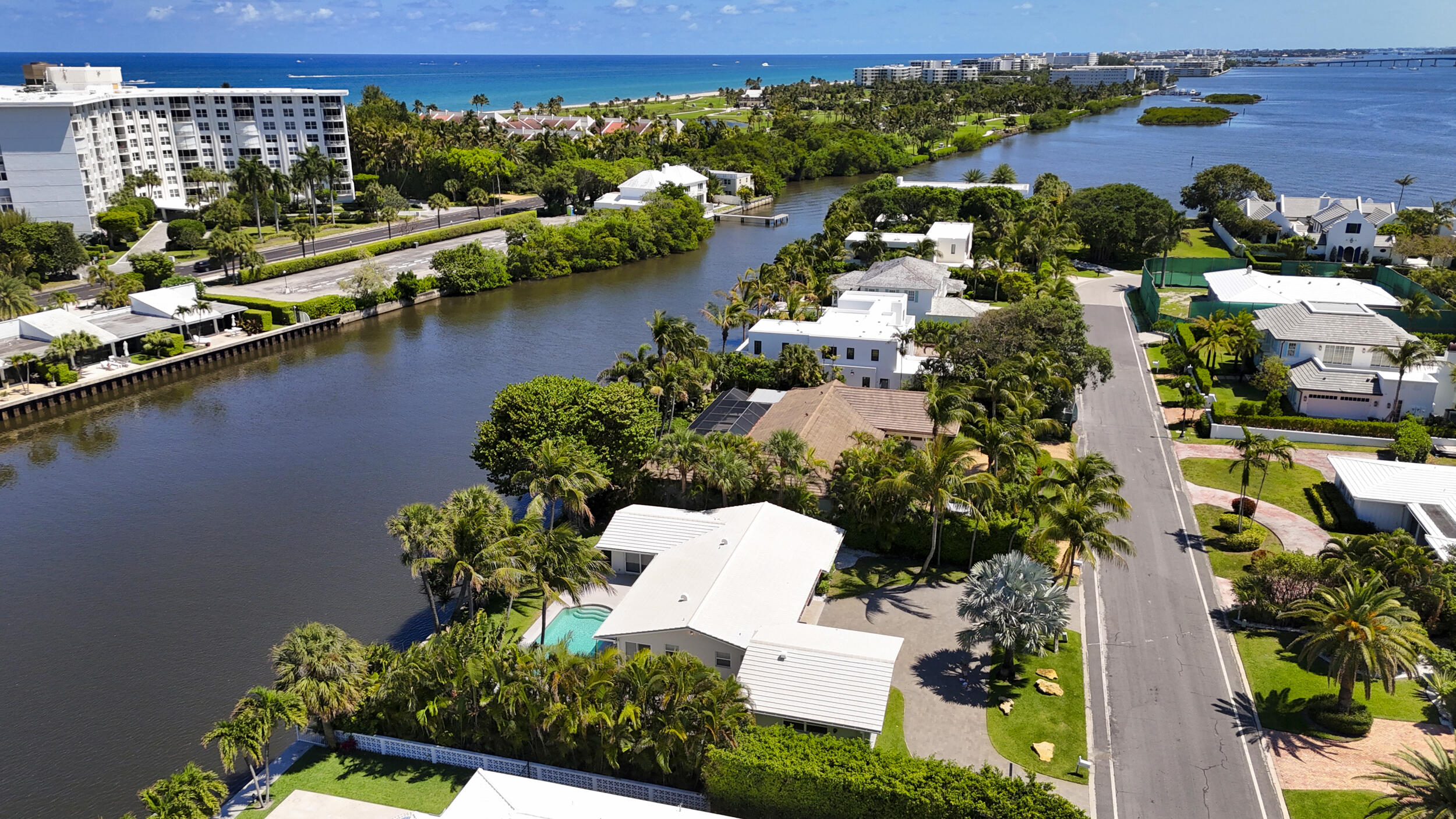 2259 Ibis Isle Road East Palm Beach, FL 33480 - Photo 34 of 35 an aerial view of residential houses with outdoor space