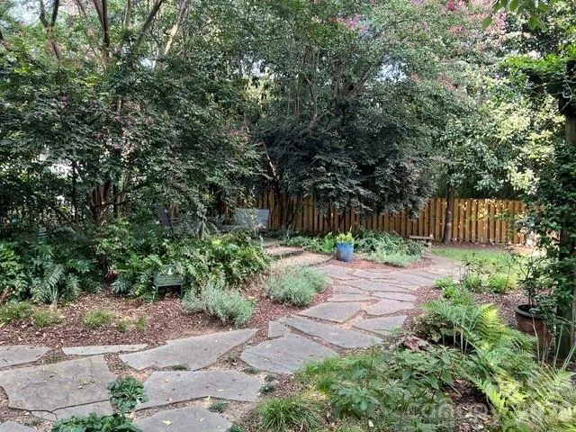 a backyard of a house with lots of green space