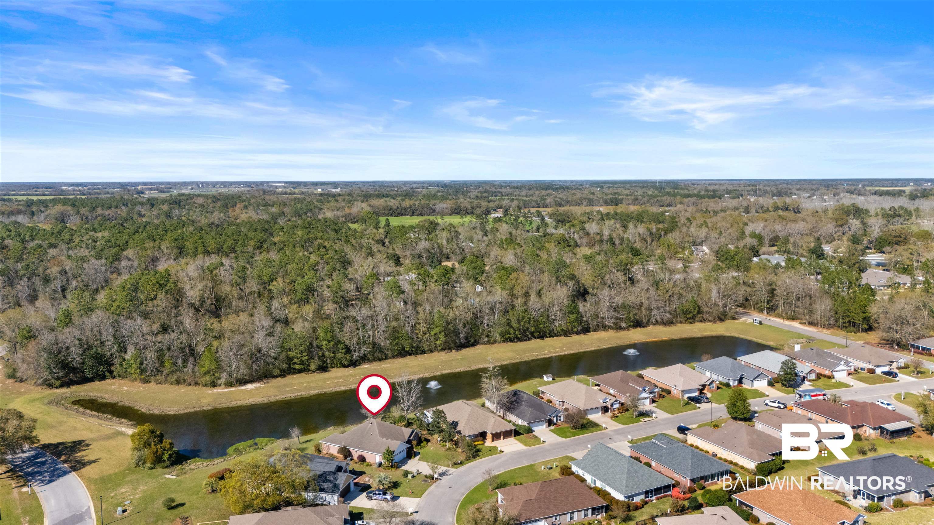 237 Hemingway Loop Foley, AL 36535 - Photo 46 of 49 Drone / aerial view featuring a view of trees, a water view, and a residential view