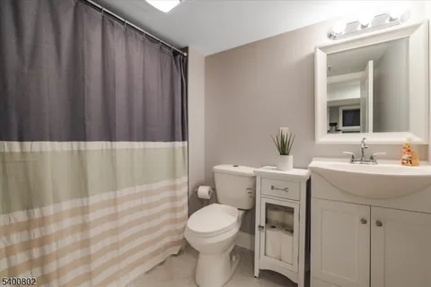 a bathroom with a toilet a sink and a mirror