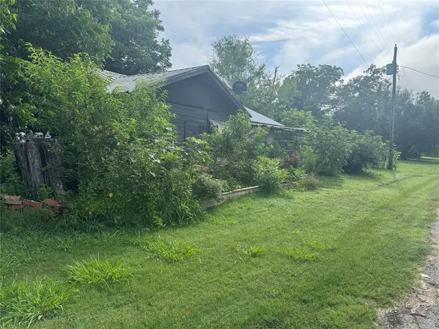 a view of a lush green space