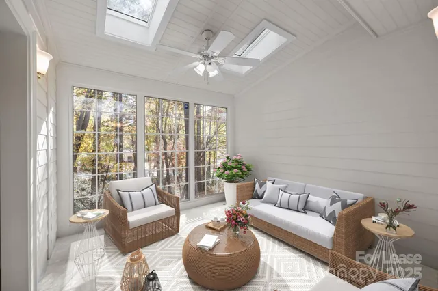 a living room with furniture or dining table and a dining table