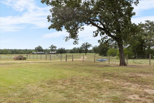 a view of a lake with a big yard