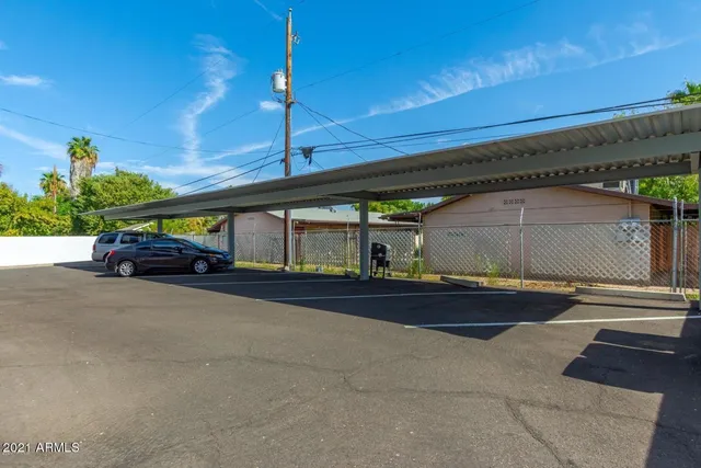 a car parked in front of a building