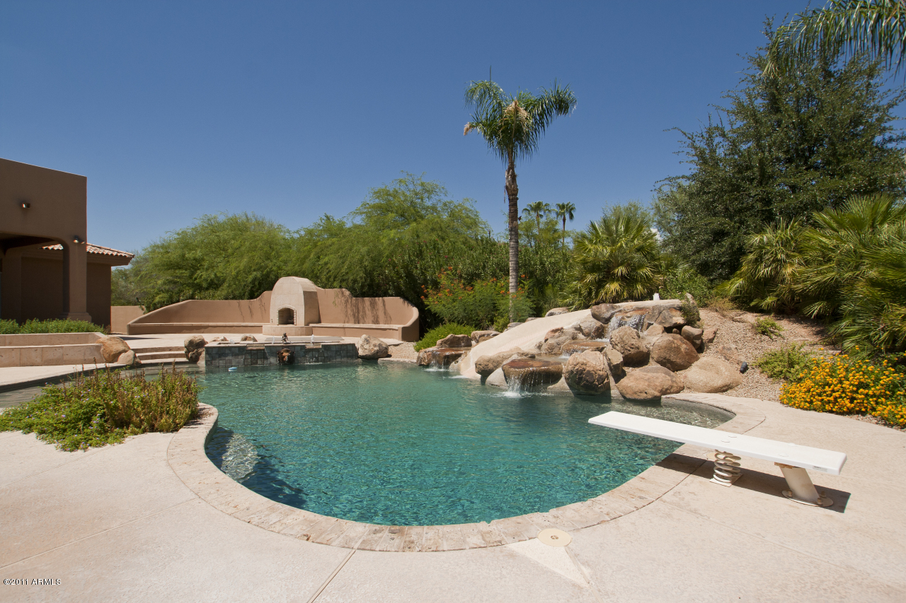 8273 North Coconino Road Paradise Valley, AZ 85253 - Photo 41 of 47 Waterfall with Slide!
