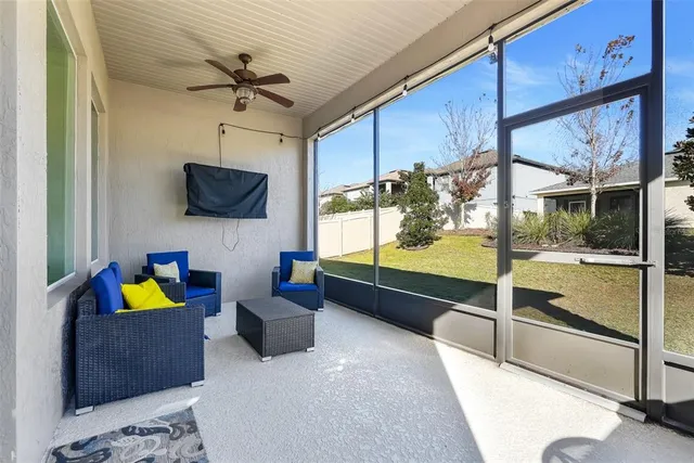 a backyard of a house with lots of green space
