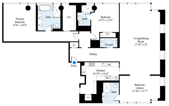 a front view of a building