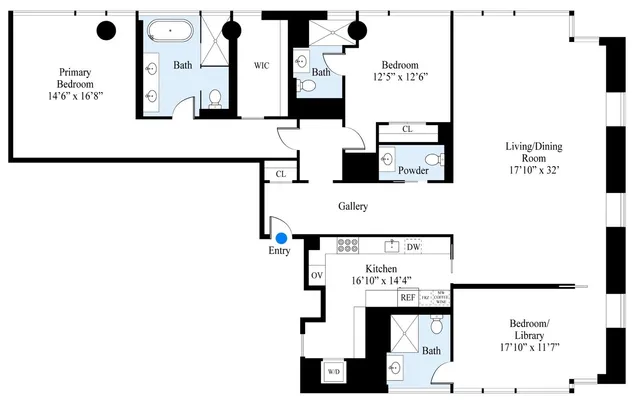 a front view of a building