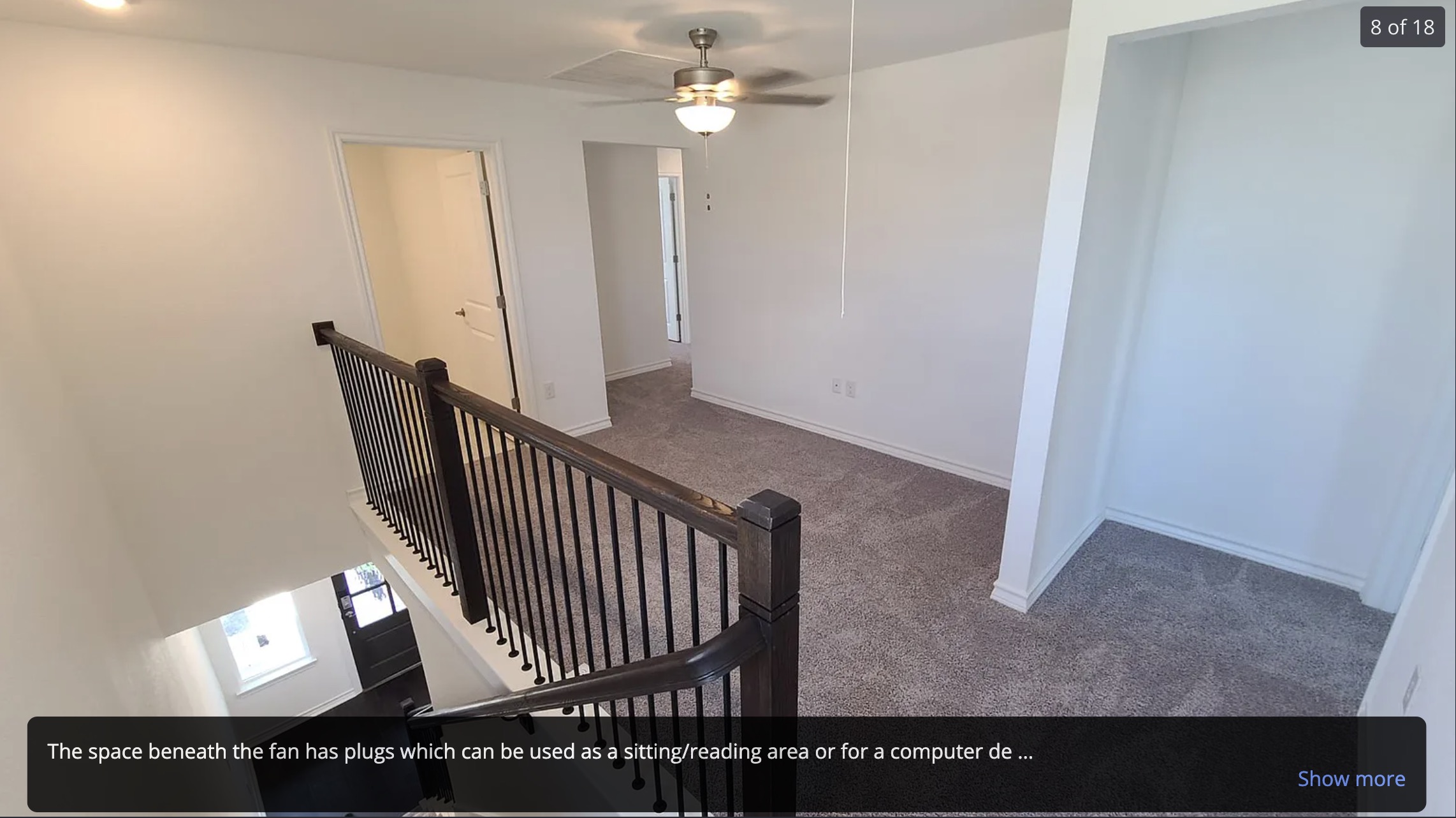 561 Pepperbark Loop Buda, TX 78610 - Photo 10 of 15 Stairs with carpet flooring and a ceiling fan