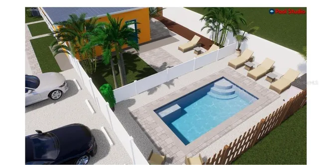 a view of living room with furniture and a potted plant