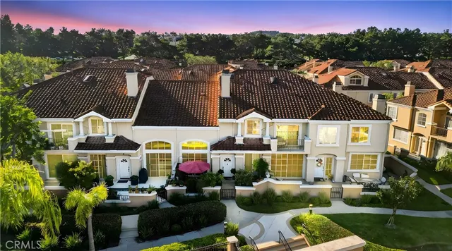a view of a city with sitting area