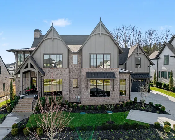 a front view of multiple houses