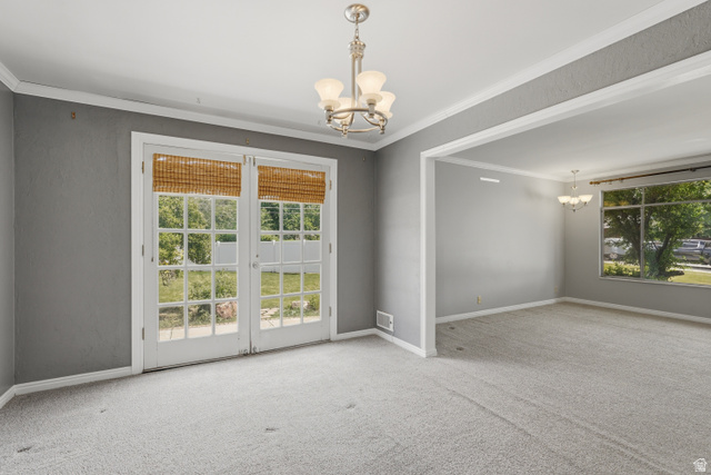 378 West 200 South Bountiful, UT 84010 - Photo 9 of 32 Spacious room featuring light gray carpeting and a double French door leading to an outdoor area