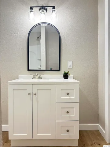 a close view of dresser and tap