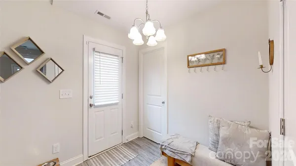 a view of a livingroom with the front door