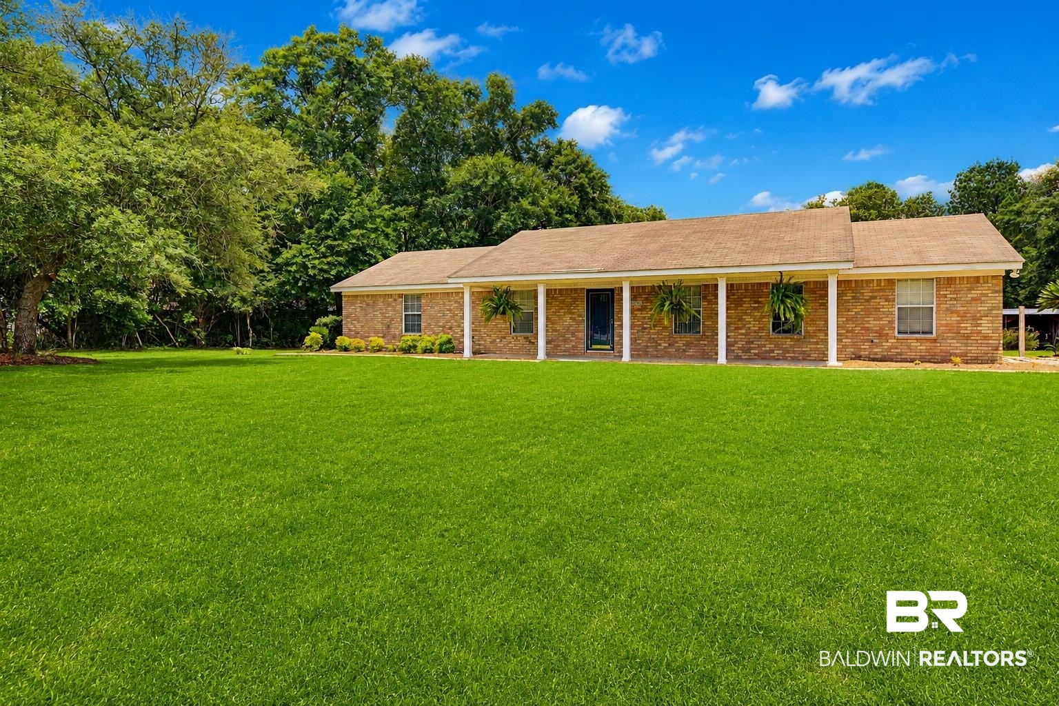 22963 Highway 98 Foley, AL 36535 - Photo 3 of 52 Expansive front lawn with mature trees bordering the property