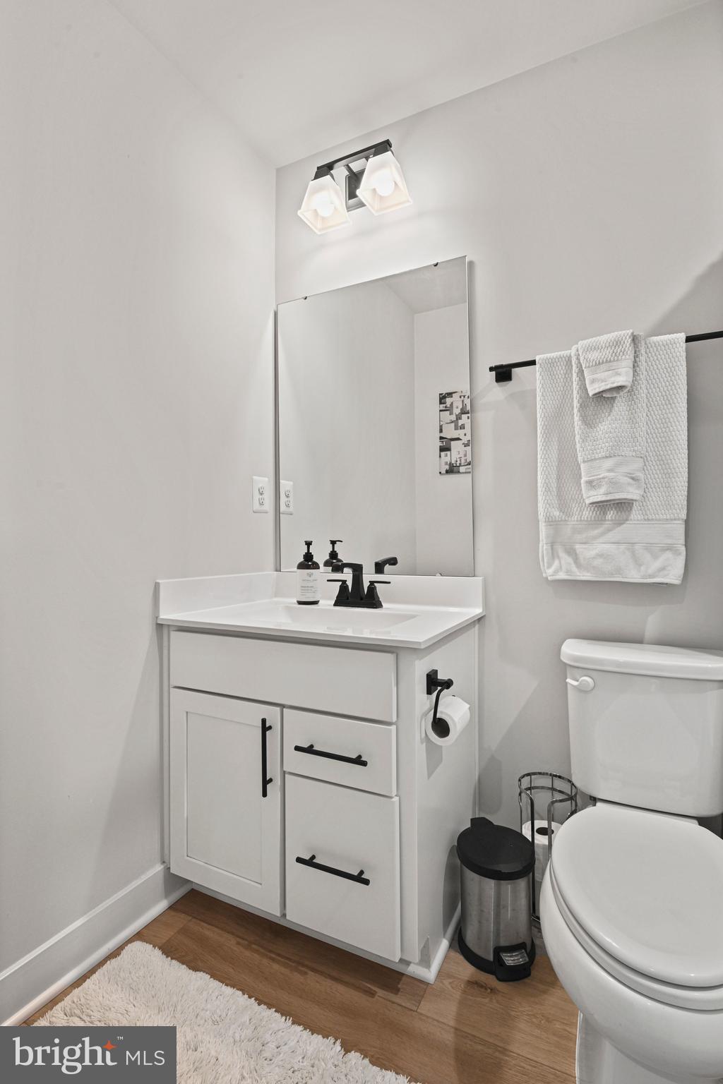 14008 Airfoil Road Herndon, VA 20171 - Photo 33 of 47 a bathroom with a toilet a sink a mirror and vanity