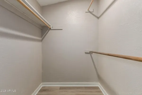 a view of small space with racks on the wall