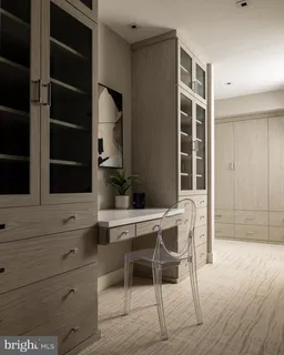 a workspace with furniture