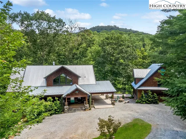 an aerial view of a house