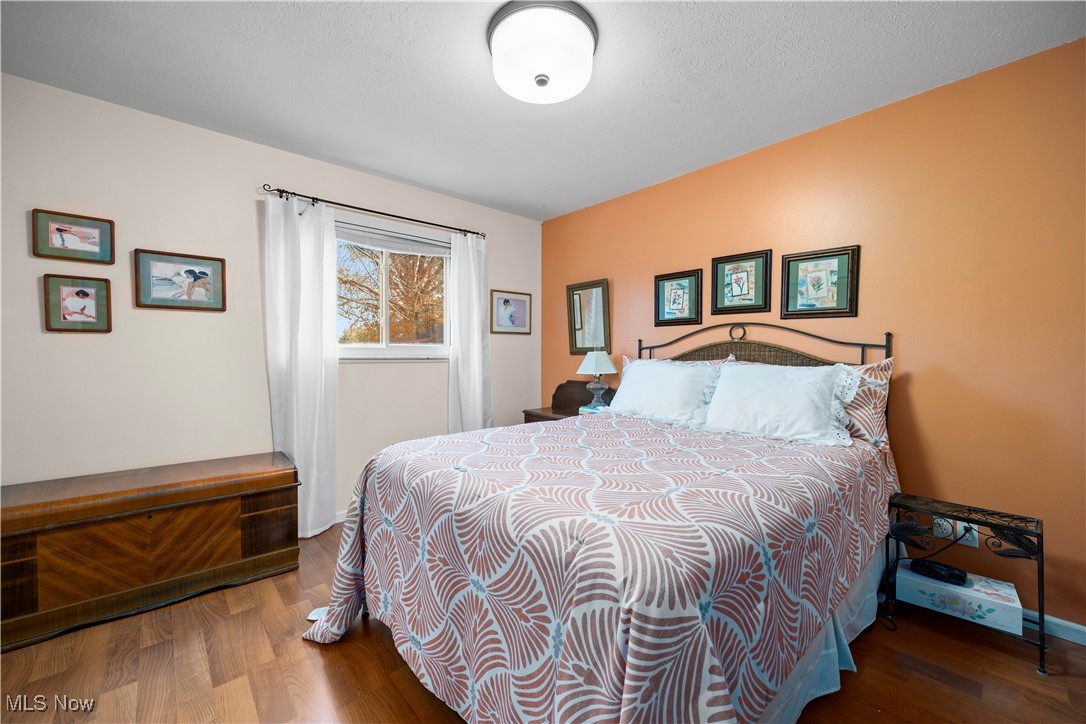 9265 Root Road North Ridgeville, OH 44039 - Photo 20 of 40 Primary bedroom featuring updated lighting and hardwood / wood-style floors