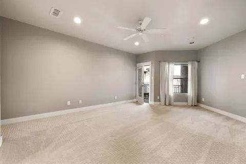 a bathroom with a granite countertop sink double and mirror