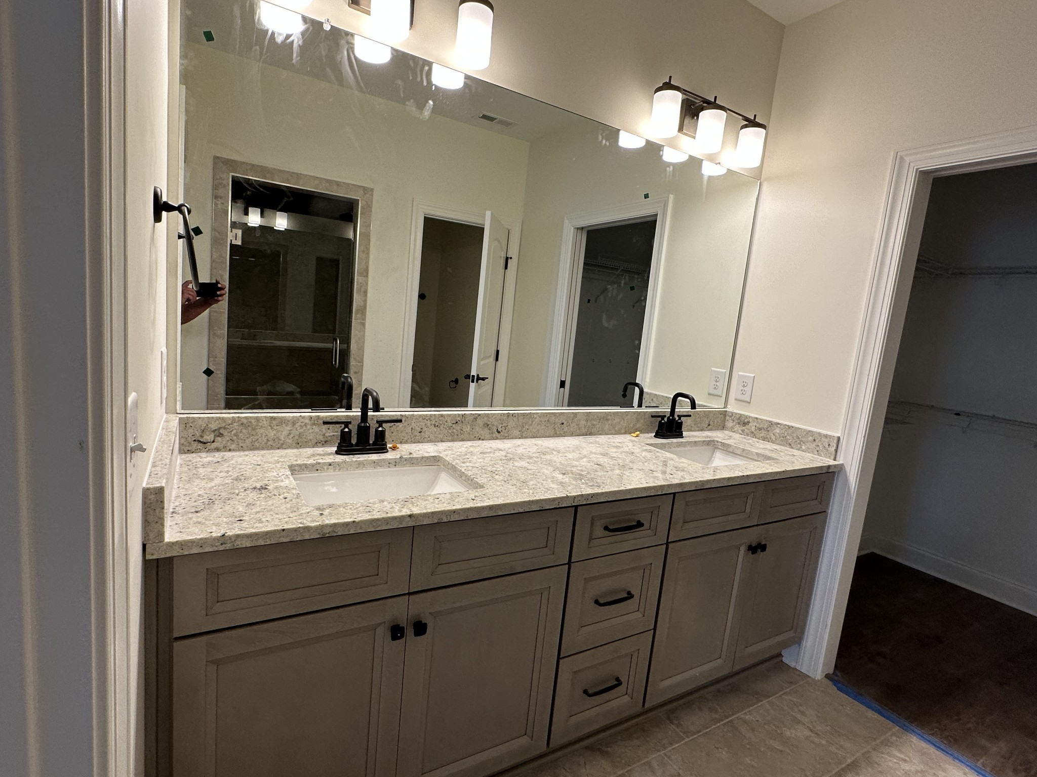 483 West Foxrun Springfield, TN 37172 - Photo 4 of 15 a bathroom with a granite countertop sink double vanity and a mirror